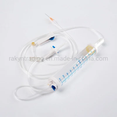 Instrumento médico descartável para infusão intravenosa pediátrica com bureta 100ml 150ml 60gotas